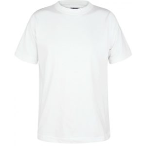PLAIN T-SHIRT - WHITE, Polos and T-Shirts, PE Polos and T-Shirts, Parkhill Juniors, Sir John Heron, St Bedes Primary School, St Bonaventure's