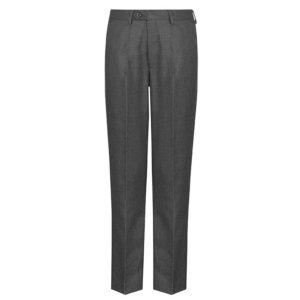 BOYS ELASTIC TROUSERS- GREY, Senior Trousers, King Solomon