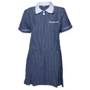 SUMMER DRESS GINGHAM - NAVY, Summer Dresses, Woodlands Primary School